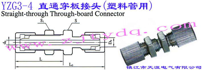 YZG3-4 直通穿板接頭(塑料管用)Straight-through Through-board Connector