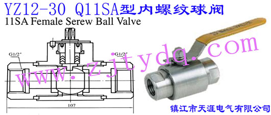 YZ12-30 Q11SA�̓�(n��i)�ݼy���yYZ12-30 Q11SA Female Screw Ball Valve